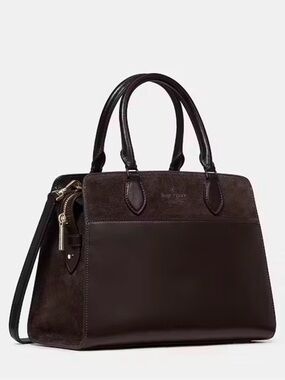 kate spade ♠️ Leather and Suede Satchel with Dual Handles